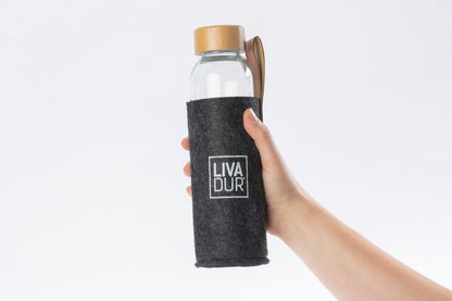 LIVADUR® Glasflasche im Filz-Schutzhülle