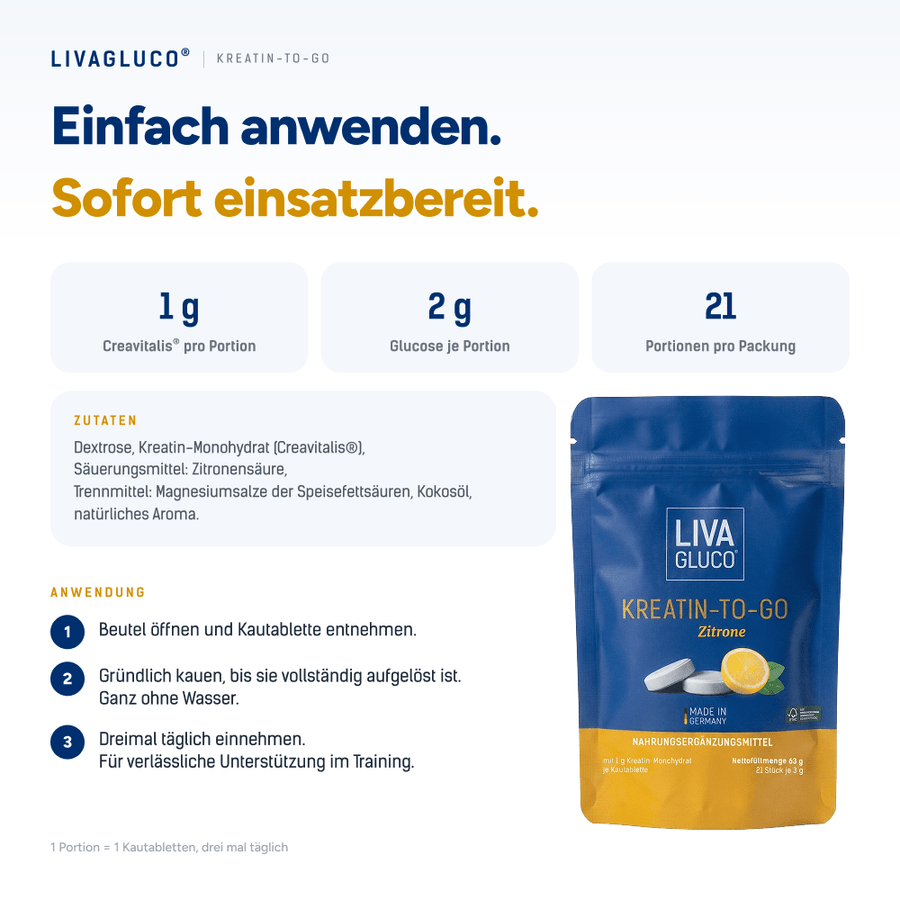 LIVAGLUCO® – Zitronengeschmack – 21 Tabletten pro Packung